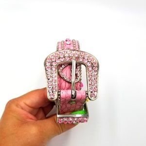 Leather Cowgirl Crystal Rhinestone Belt Size 26"